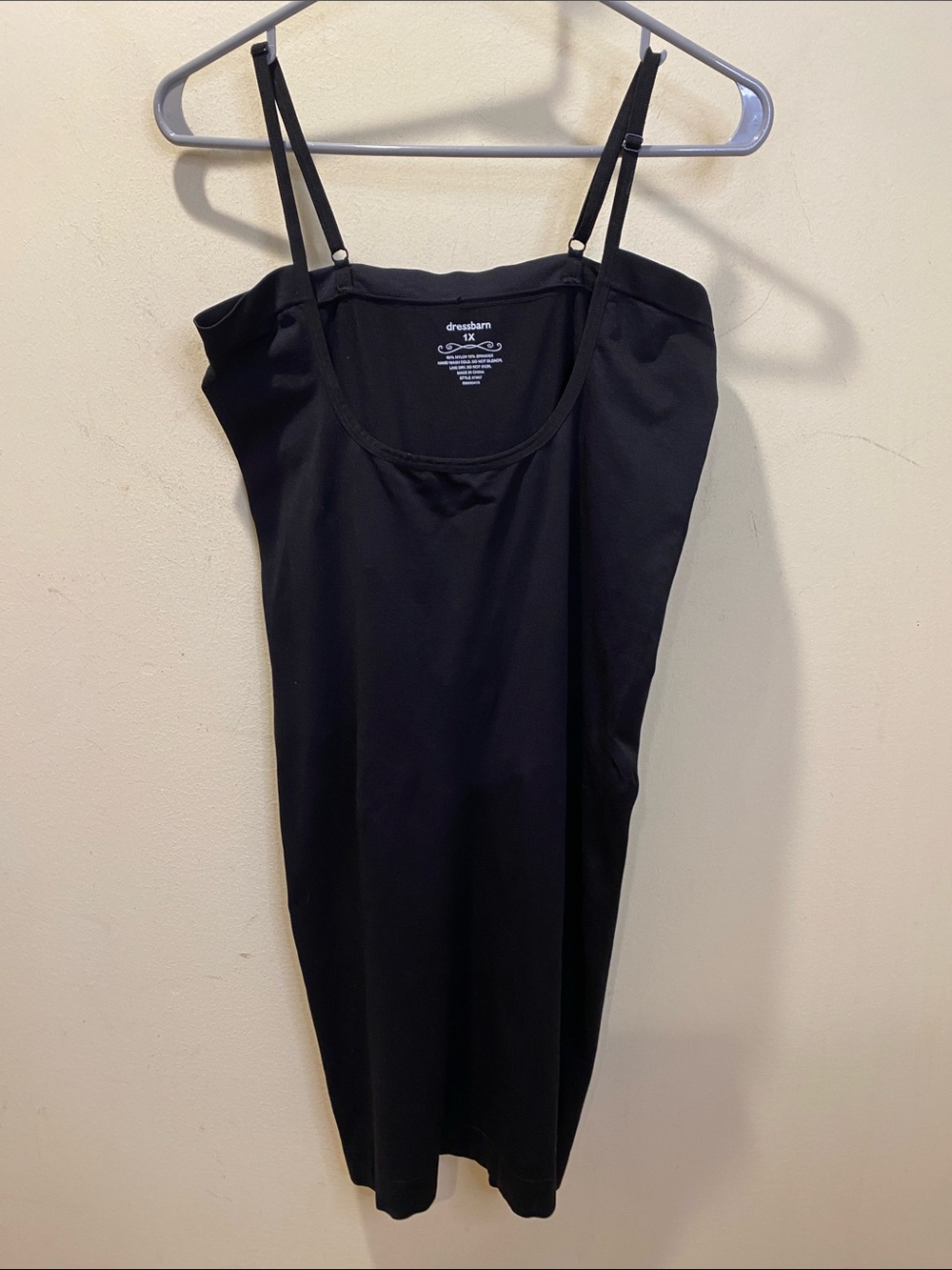 dressbarn Black Slip Dress with Adjustable Straps  Sz 1X